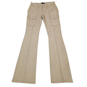 White House Black Market Pants Womens 2 Tan Skinny Flare High Rise Cargo Twill